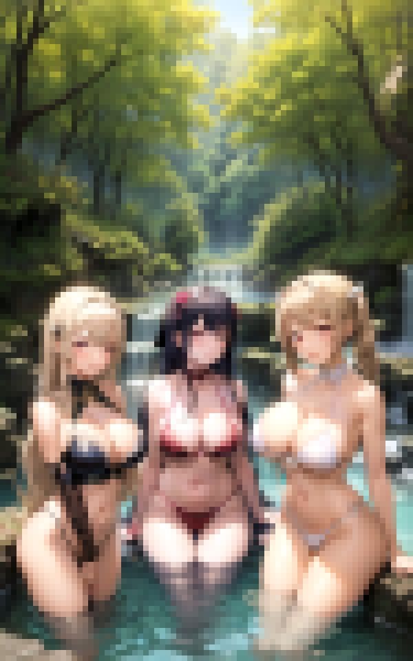 サンプル画像3:妄想浪漫〜水着美女とお忍び混浴温泉〜(淫乱の川) [d_365851]