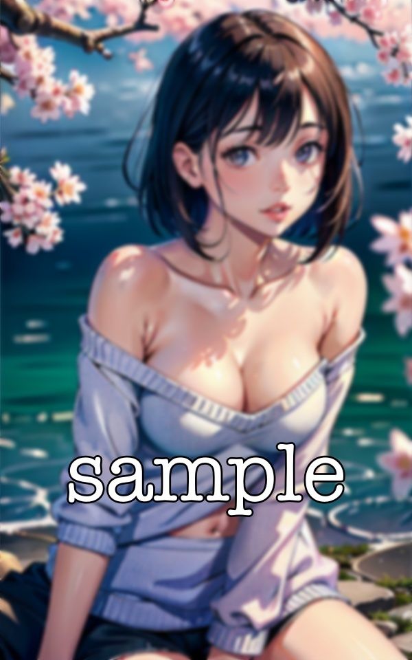 サンプル画像1:花見スペシャル100連発！Gカップのセーターニットが桜の下でほろ酔い気分(性欲モンスター企画) [d_365944]