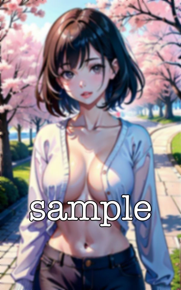 サンプル画像6:花見スペシャル100連発！Gカップのセーターニットが桜の下でほろ酔い気分(性欲モンスター企画) [d_365944]