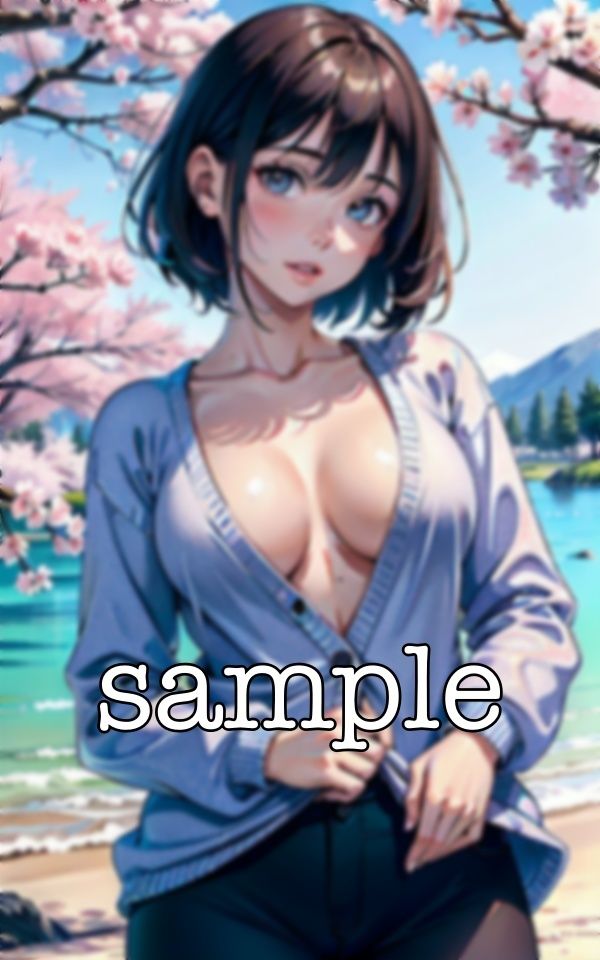 サンプル画像2:桜の下で・・・新人歓迎で花見をしたらGカップの露出を開放スペシャル！(オタクな写真館) [d_365949]