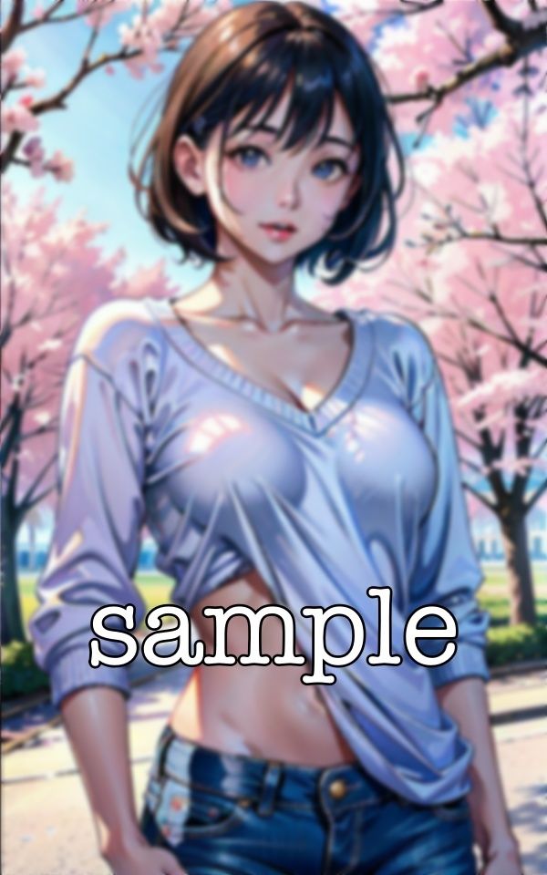 サンプル画像3:桜の下で・・・新人歓迎で花見をしたらGカップの露出を開放スペシャル！(オタクな写真館) [d_365949]