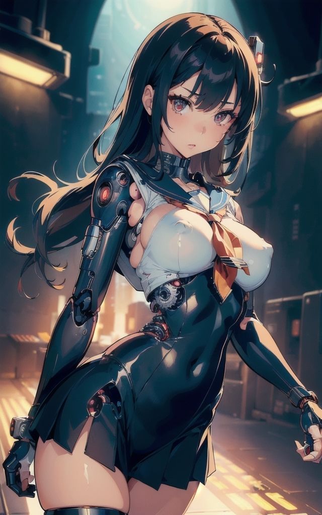 サンプル画像4:女子校生サイボーグ 【AI美女イラスト集】(AI picture factory) [d_365961]