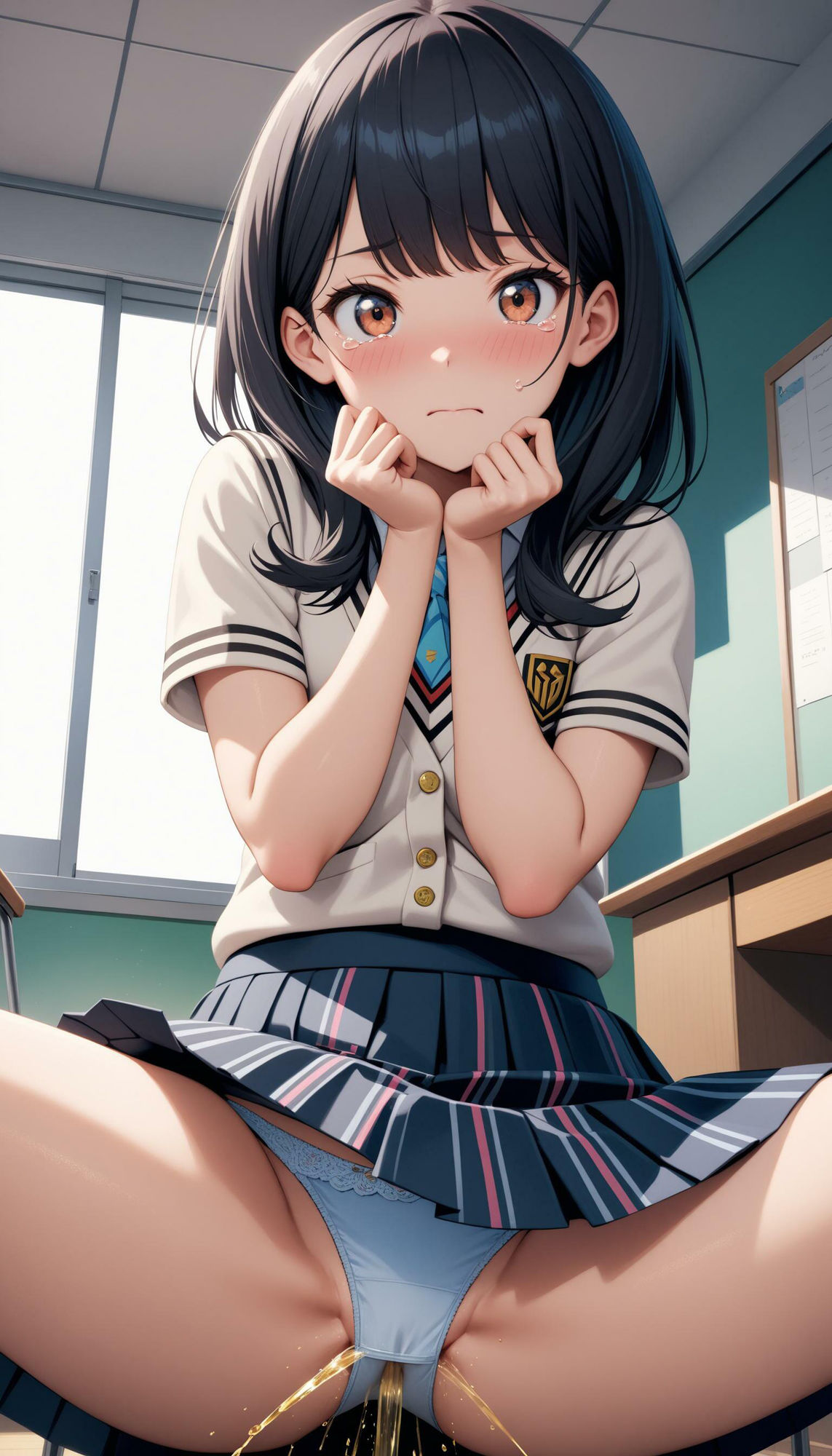 サンプル画像1:【高画質】女子校生のパンティおもらし(AI_Shiteru) [d_366016]