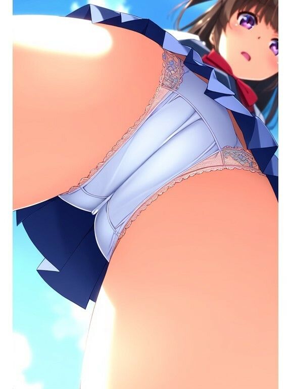 サンプル画像2:【下からパンチラ】JK学園生のパンツ大接近！真下に置いたスマホから新入生を撮影(AI欲イラスト屋さん：わんたんめん) [d_366183]