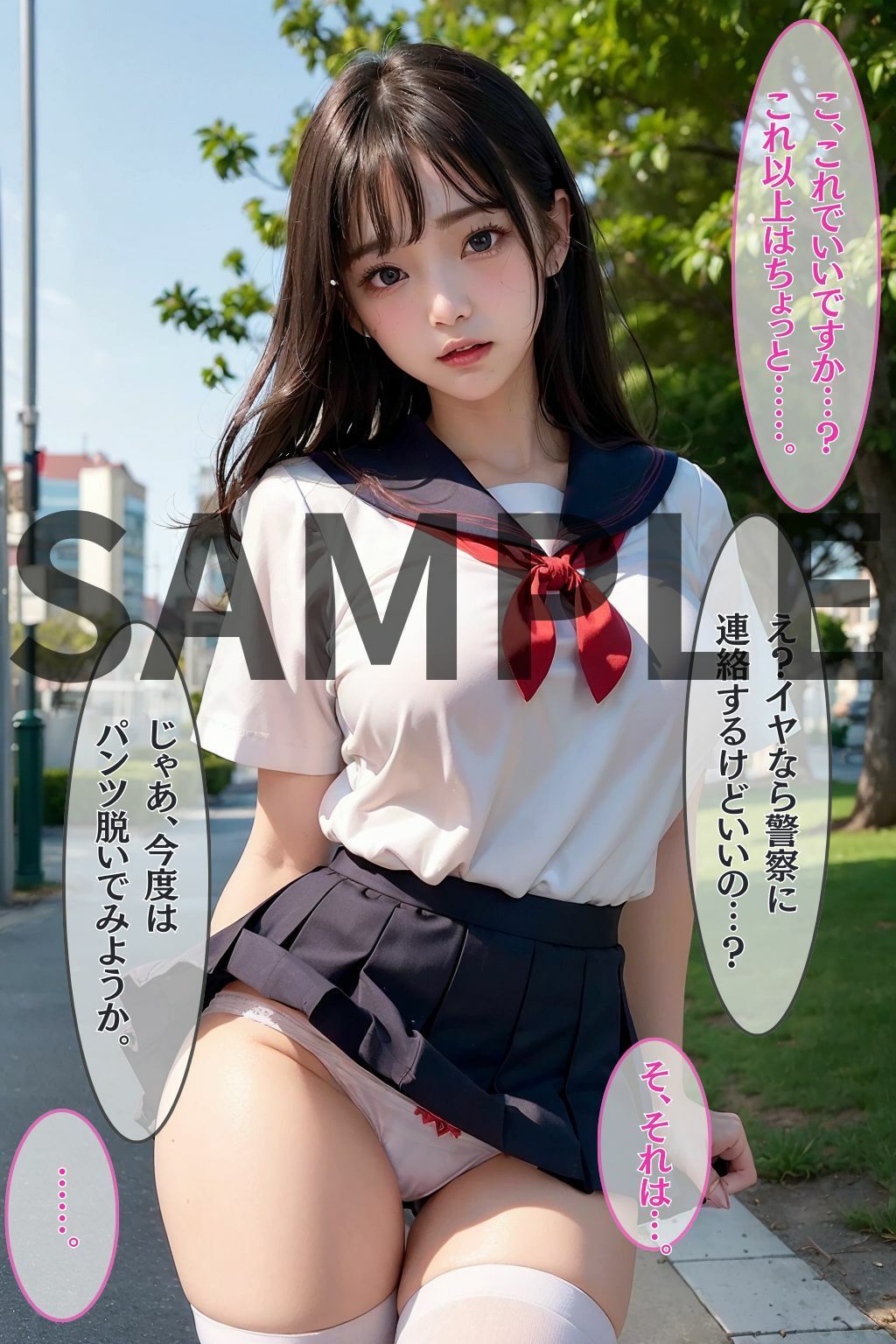 サンプル画像3:【巨乳JKわからせNTR】万引きした女子校生（彼氏持ち）の弱みを握って無理やり寝取った結果びっくりするほど快楽堕ちした(AI美女図書館) [d_366250]