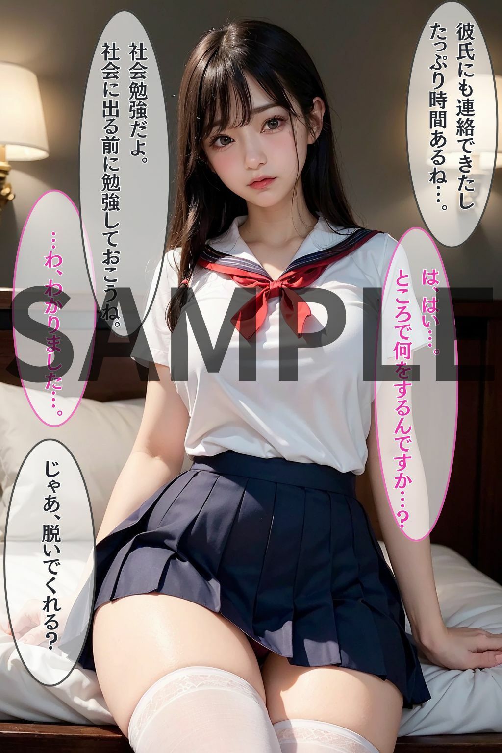 サンプル画像5:【巨乳JKわからせNTR】万引きした女子校生（彼氏持ち）の弱みを握って無理やり寝取った結果びっくりするほど快楽堕ちした(AI美女図書館) [d_366250]