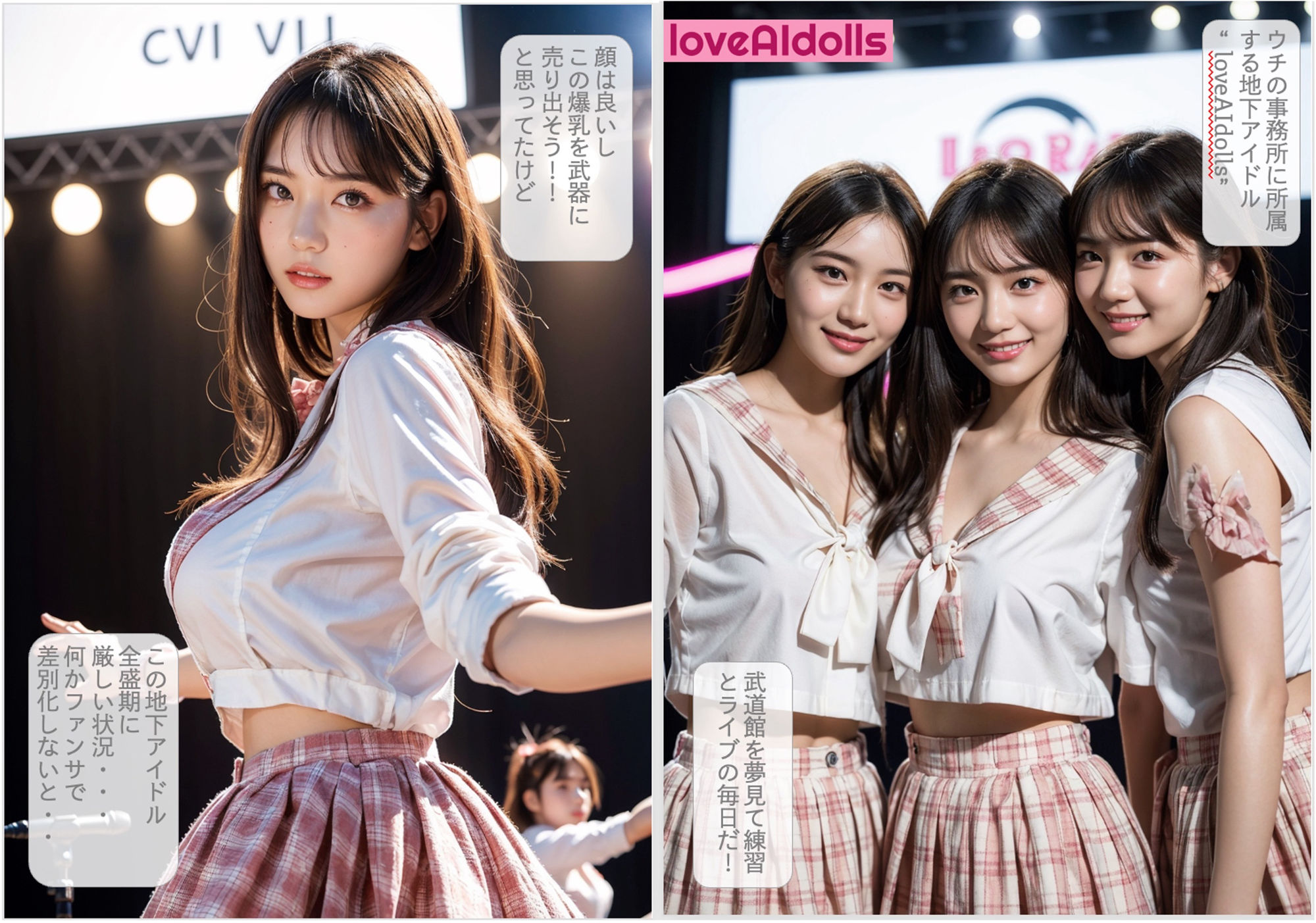 サンプル画像2:［ストーリー＋大量画像］爆乳美少女！地下アイドルのイキすぎやりすぎ精子まみれファンサービス！(顔面最強美双子（AI2Twins）) [d_366301]