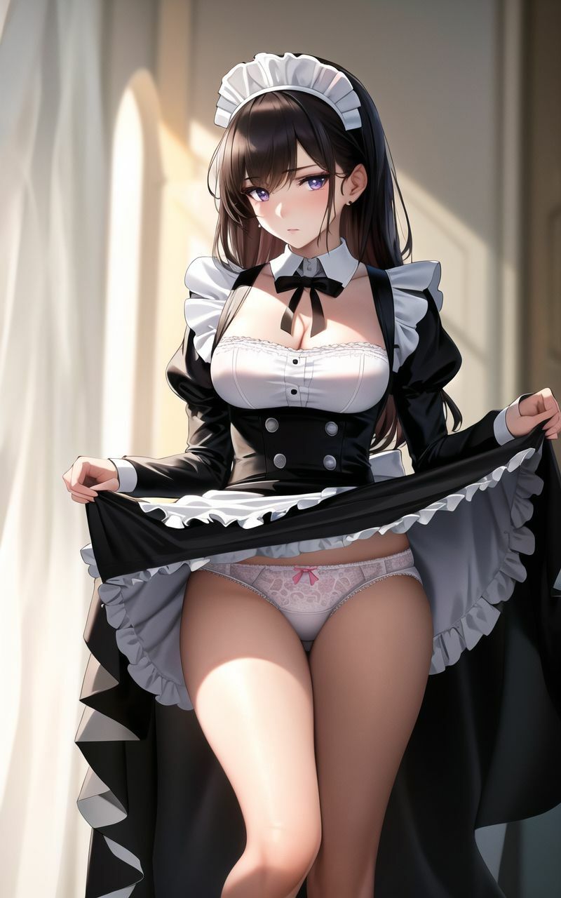 サンプル画像1:真面目なメイドのみだらなパンツ。150枚(キュートティーンズ【AI実写】) [d_366334]