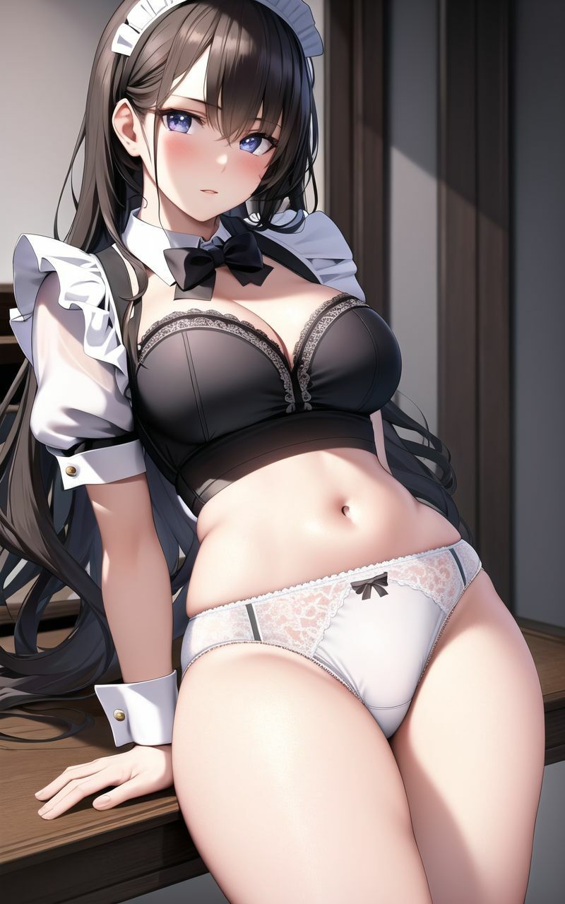 サンプル画像5:真面目なメイドのみだらなパンツ。150枚(キュートティーンズ【AI実写】) [d_366334]