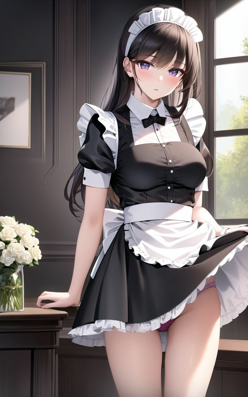 サンプル画像6:真面目なメイドのみだらなパンツ。150枚(キュートティーンズ【AI実写】) [d_366334]