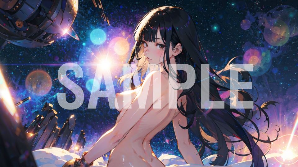 サンプル画像3:パソコンのデスクトップの壁紙に使える、黒髪ロングの女の子（大井 真菜ちゃん）のイラスト集(とどまり亭) [d_366366]