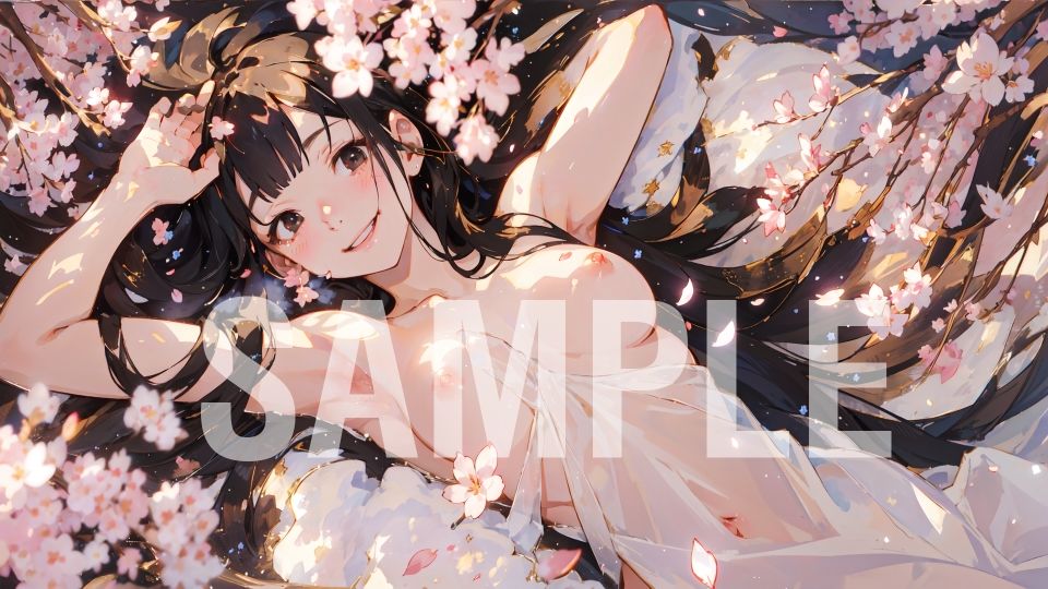 サンプル画像4:パソコンのデスクトップの壁紙に使える、黒髪ロングの女の子（大井 真菜ちゃん）のイラスト集(とどまり亭) [d_366366]