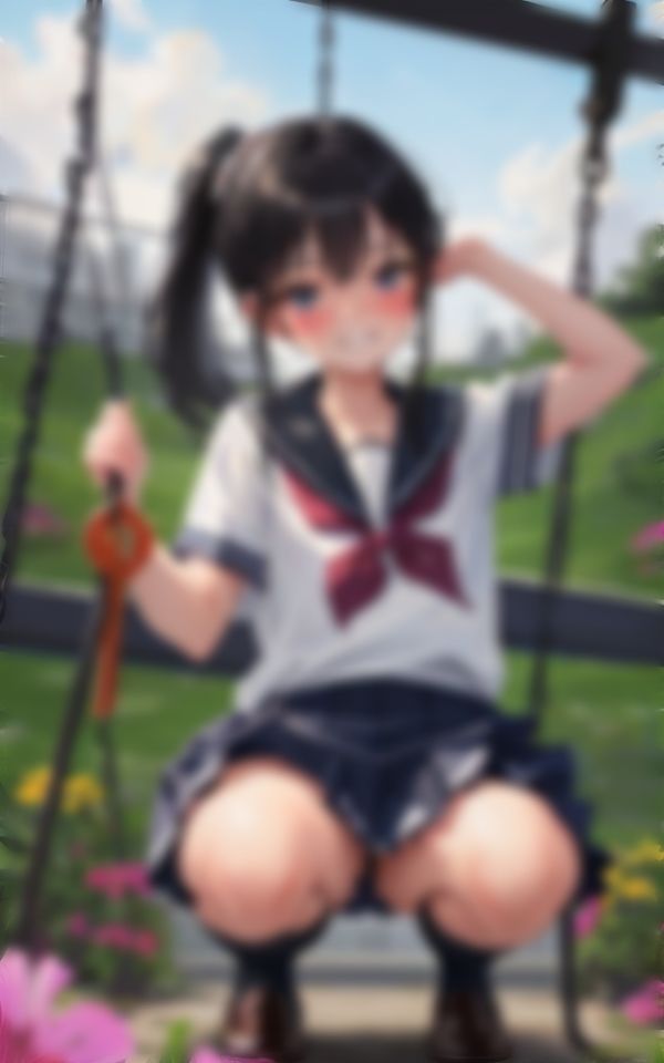 サンプル画像2:公園で遊ぶ無邪気な少女制服編(panpanyama3) [d_366672]