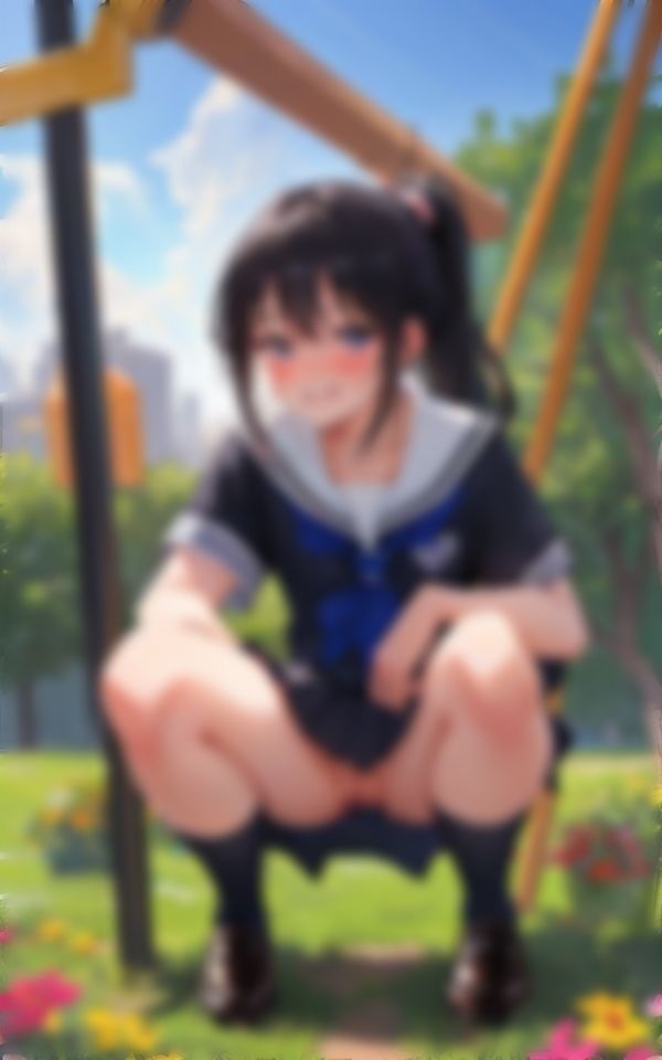 サンプル画像4:公園で遊ぶ無邪気な少女制服編(panpanyama3) [d_366672]