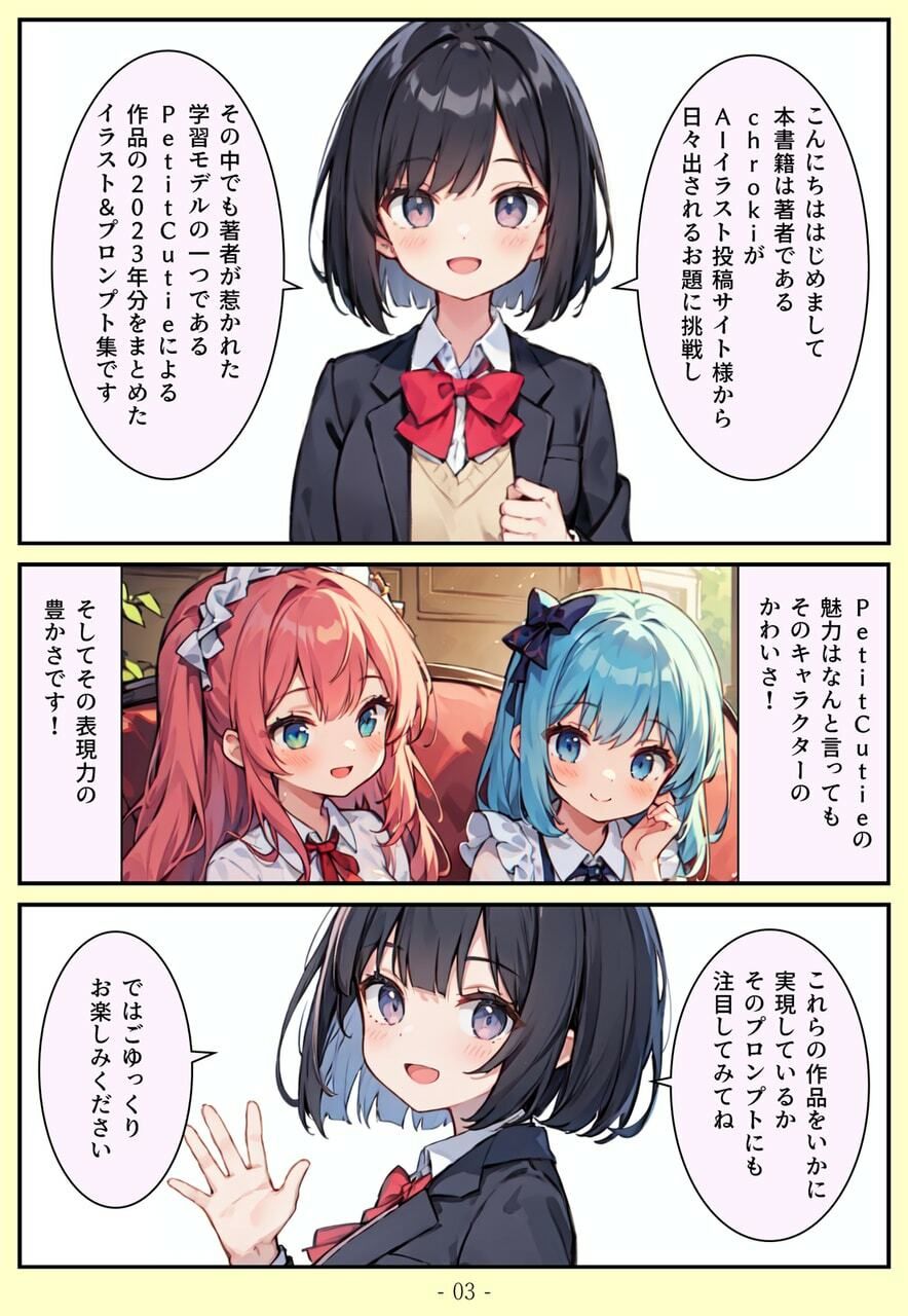 サンプル画像2:Pretty Cute！ chroki AIイラスト＆プロンプト集 -PetitCutie 2023-(グッドプロンプト) [d_366691]