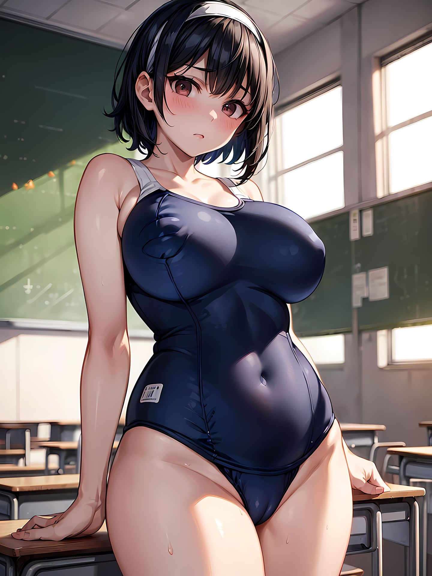 サンプル画像1:万引きがバレた脱いだらスゴい優等生委員長が、教師に命令されて着せ替え人形になるCG集(妄想サチュレーション) [d_366746]