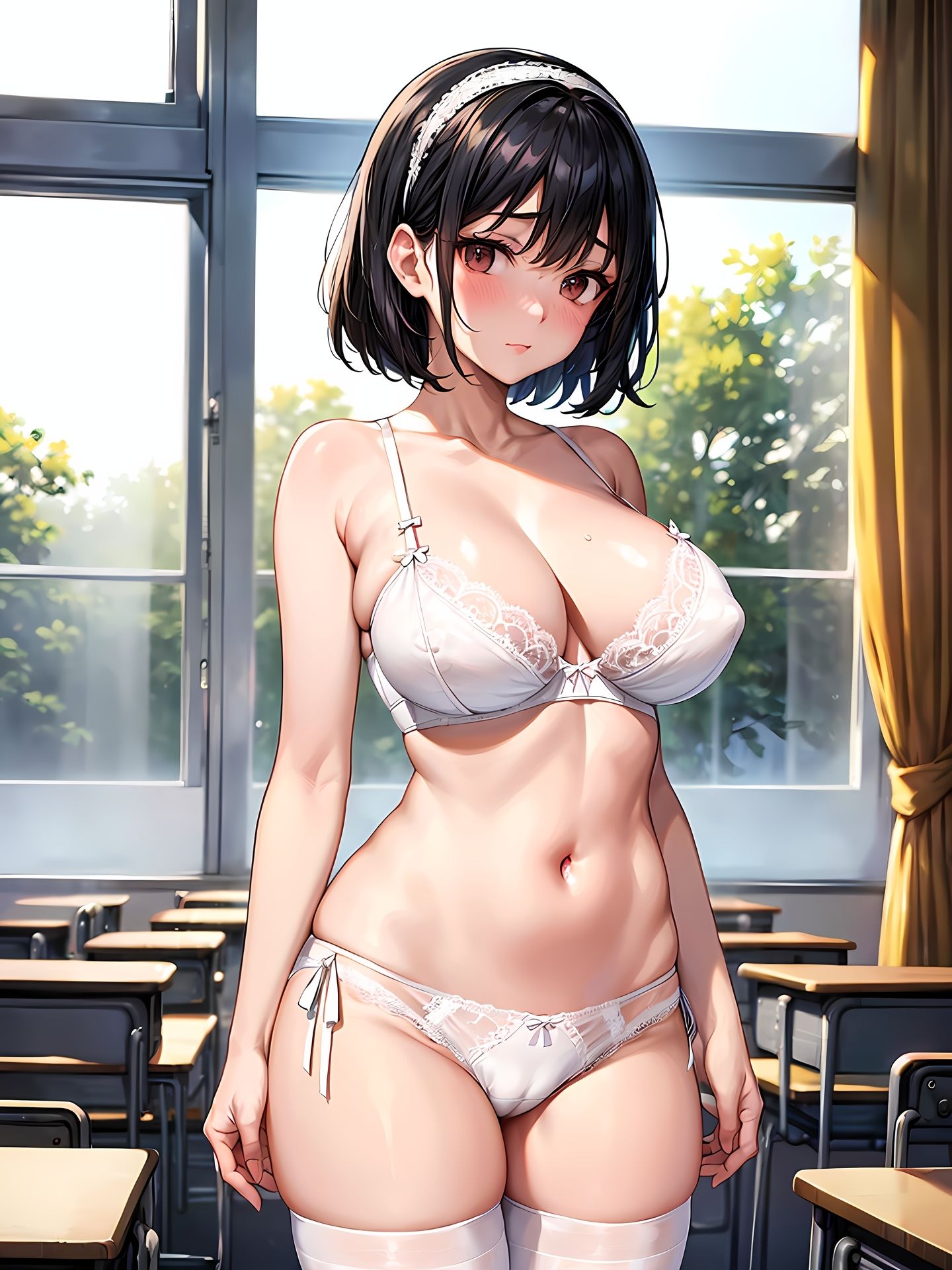 サンプル画像4:万引きがバレた脱いだらスゴい優等生委員長が、教師に命令されて着せ替え人形になるCG集(妄想サチュレーション) [d_366746]