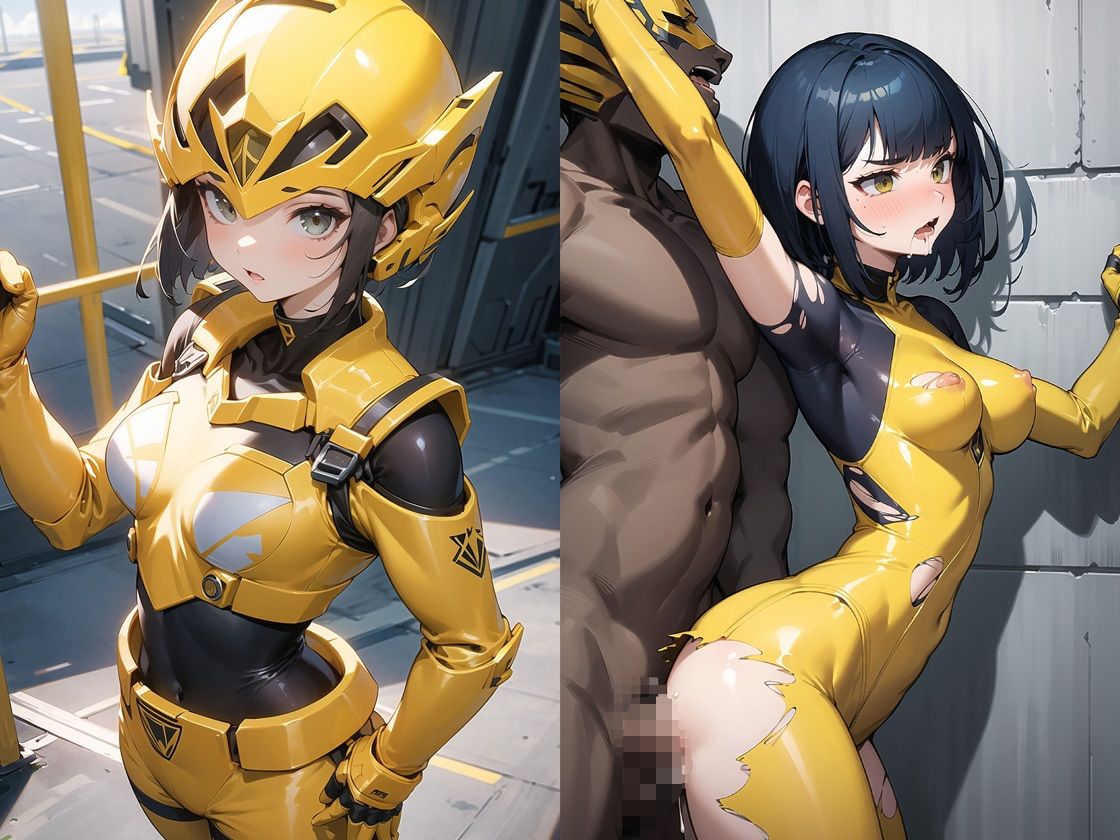 サンプル画像3:敗北した戦隊ヒロイン(猫P2) [d_366868]