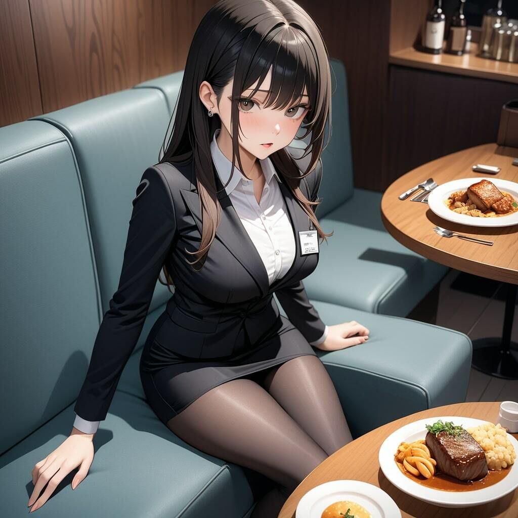 黒ストッキング脚の魅力！働くOLさんの画像9