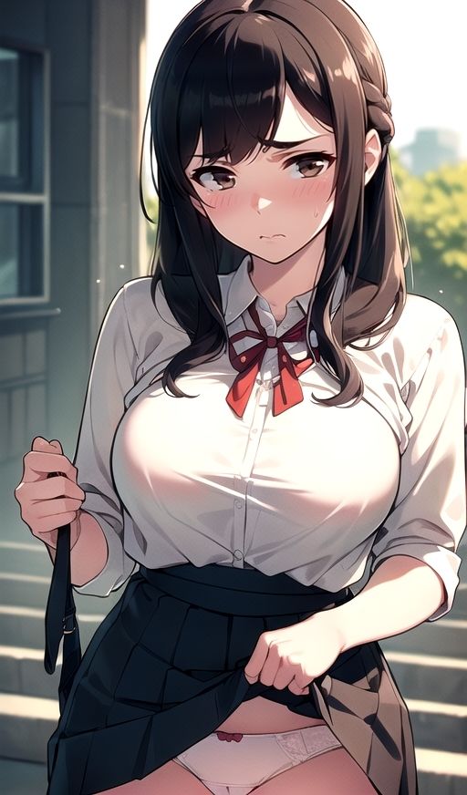 サンプル画像5:ムチムチ太もも制服美女に嫌な顔されながらおパンツ見せてもらいました 2(ムチムチ堂本舗) [d_366880]