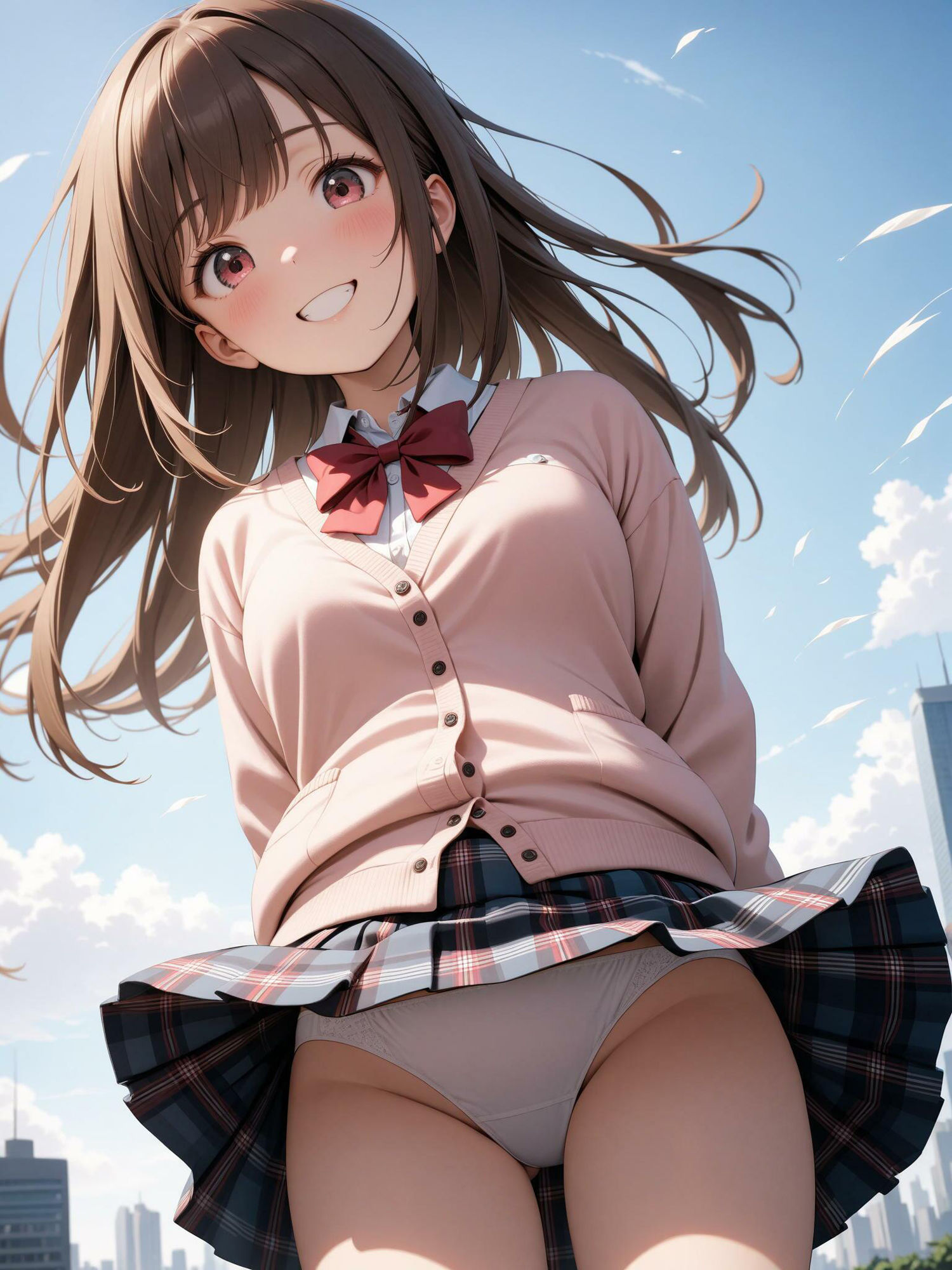 サンプル画像5:【女子校生のパンチラ】風のいたずら(AI_Shiteru) [d_366918]