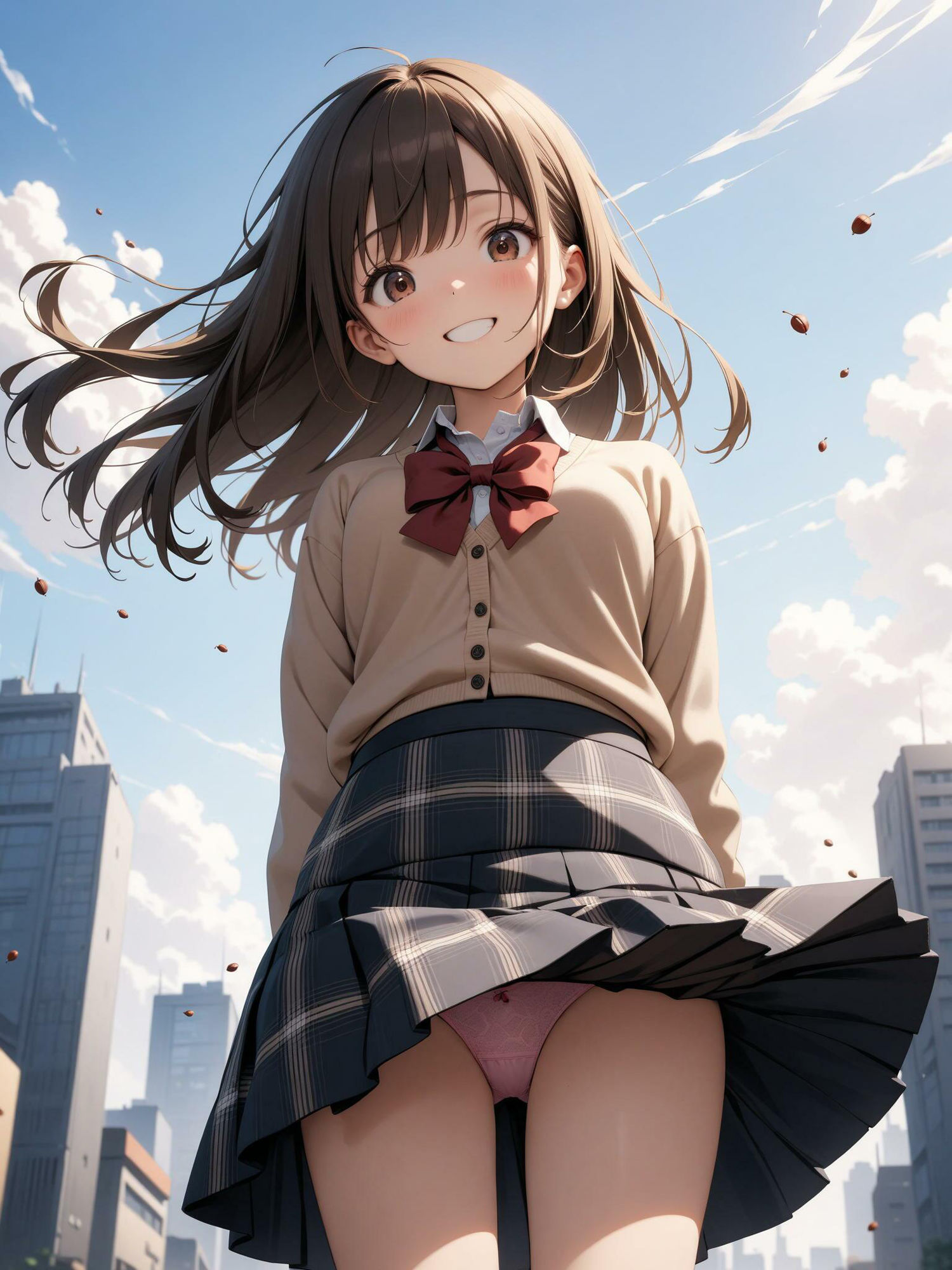 サンプル画像6:【女子校生のパンチラ】風のいたずら(AI_Shiteru) [d_366918]