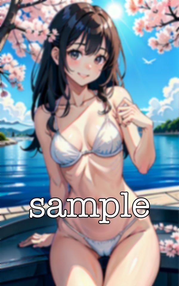 サンプル画像4:桜の下でビキニ！春に桜の下でえちえち露出撮影会・・・ 出会い系で知り合った美女にお願いしてみる・・・(突撃汁男) [d_367096]