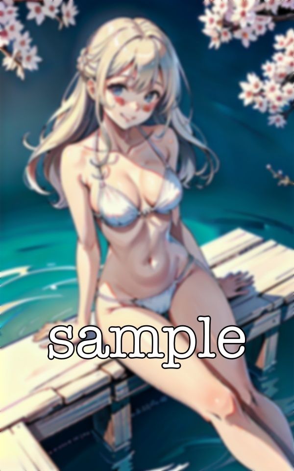 サンプル画像5:桜の下でビキニ！春に桜の下でえちえち露出撮影会・・・ 出会い系で知り合った美女にお願いしてみる・・・(突撃汁男) [d_367096]