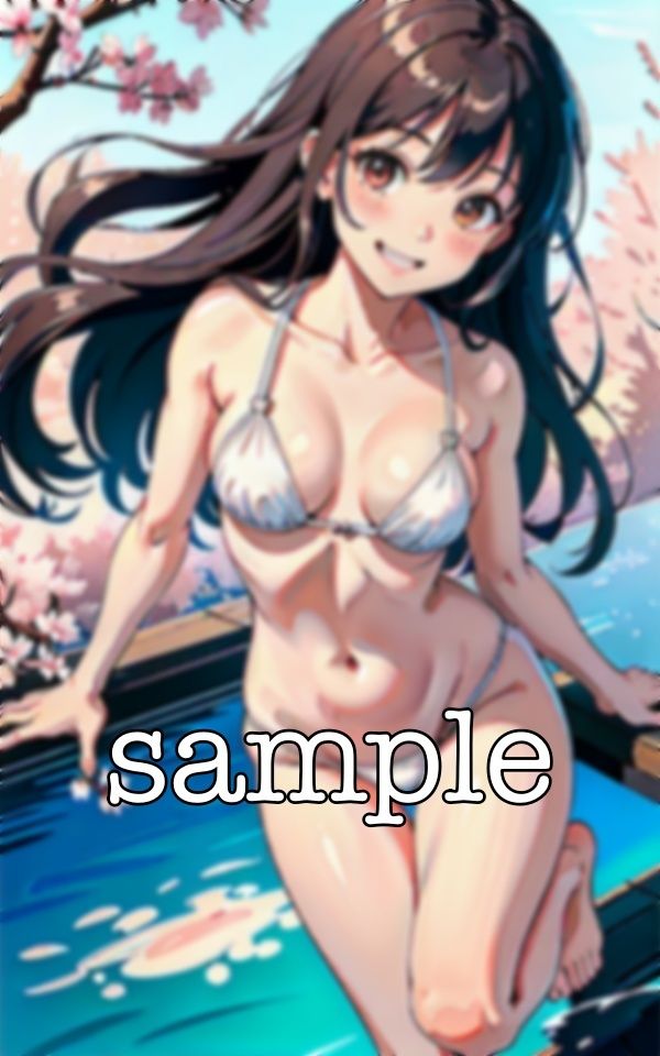 サンプル画像6:桜の下でビキニ！春に桜の下でえちえち露出撮影会・・・ 出会い系で知り合った美女にお願いしてみる・・・(突撃汁男) [d_367096]