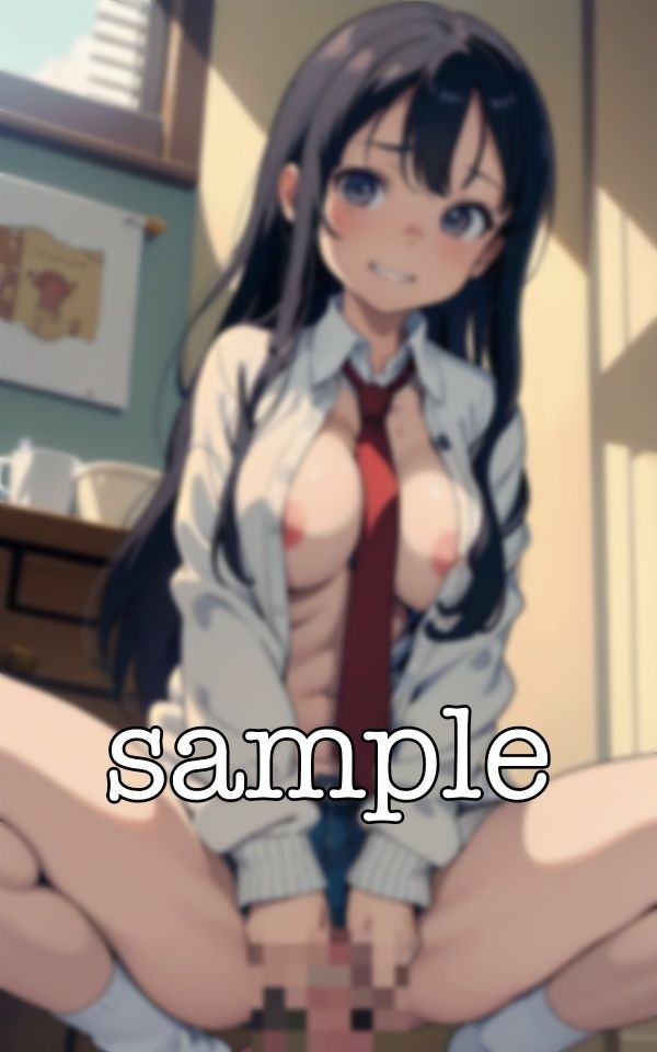 サンプル画像1:制服ロリ巨乳が先生とちょめちょめ〜放課後に開脚で騎乗位を懇願する痴女ロリ〜(どえろもん) [d_367106]