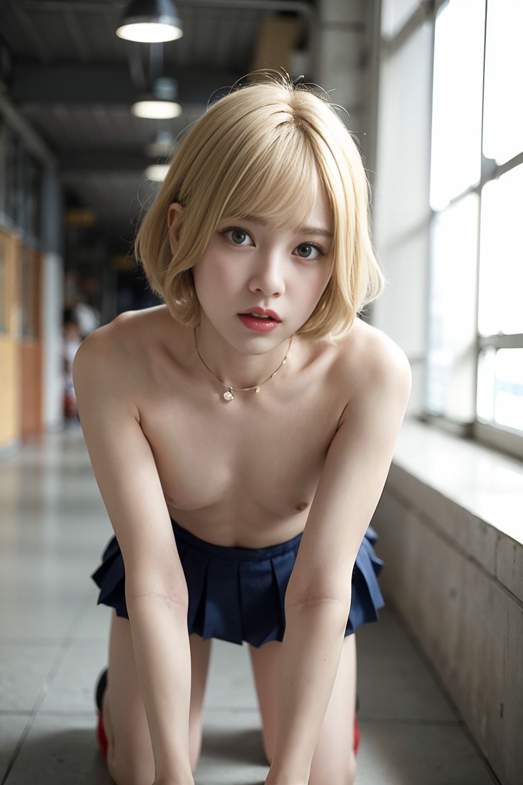 サンプル画像4:金髪ショートの女子校生とイチャイチャSEX！(ai-panda) [d_367236]