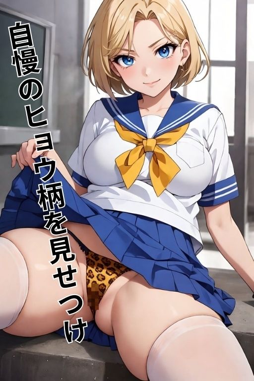 サンプル画像1:制服女子の勝負パンツはヒョウ柄(チルフォー) [d_367255]