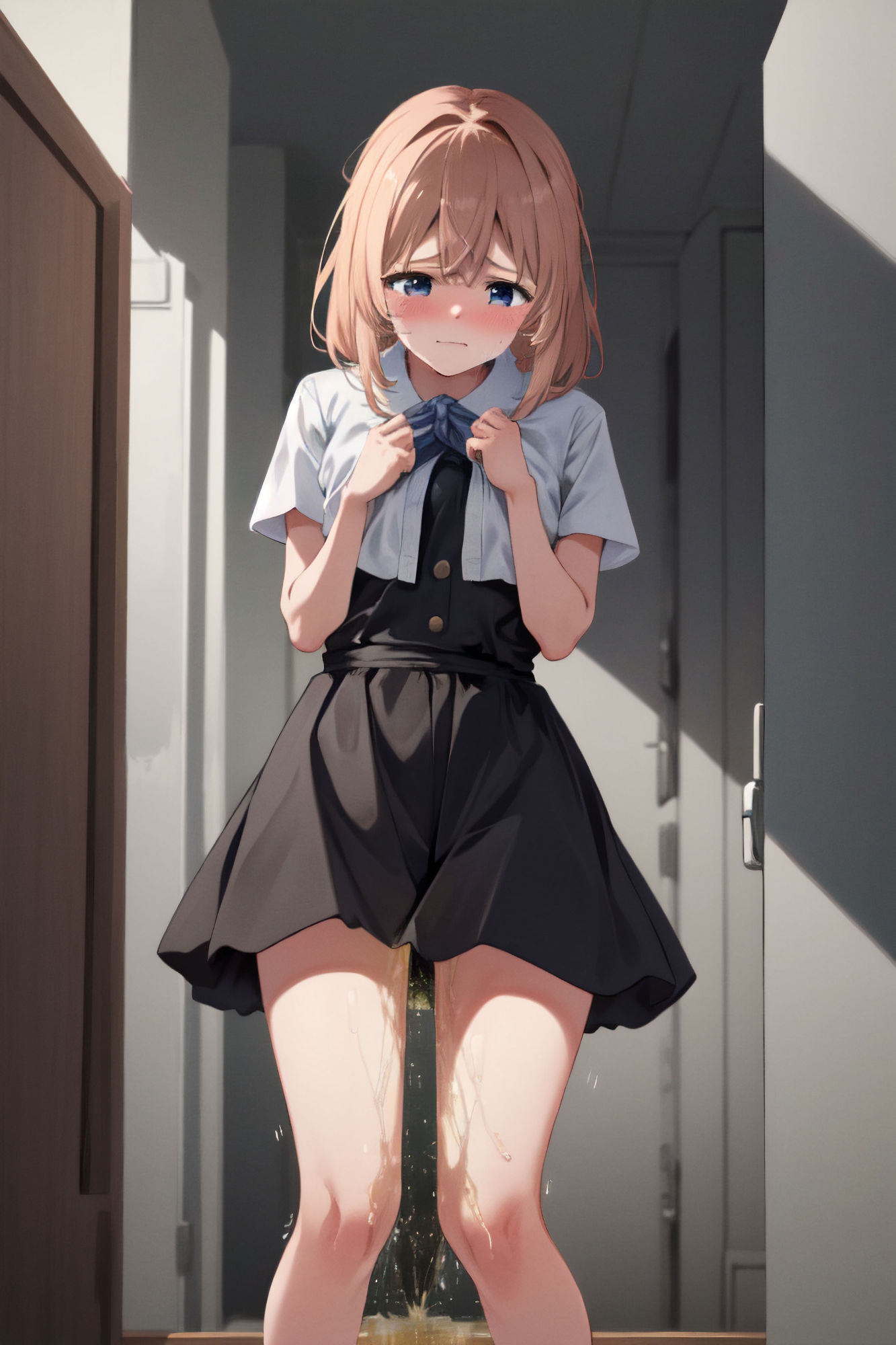 サンプル画像1:我慢できずに外でお漏らししちゃう少女(本望ちあき) [d_367571]