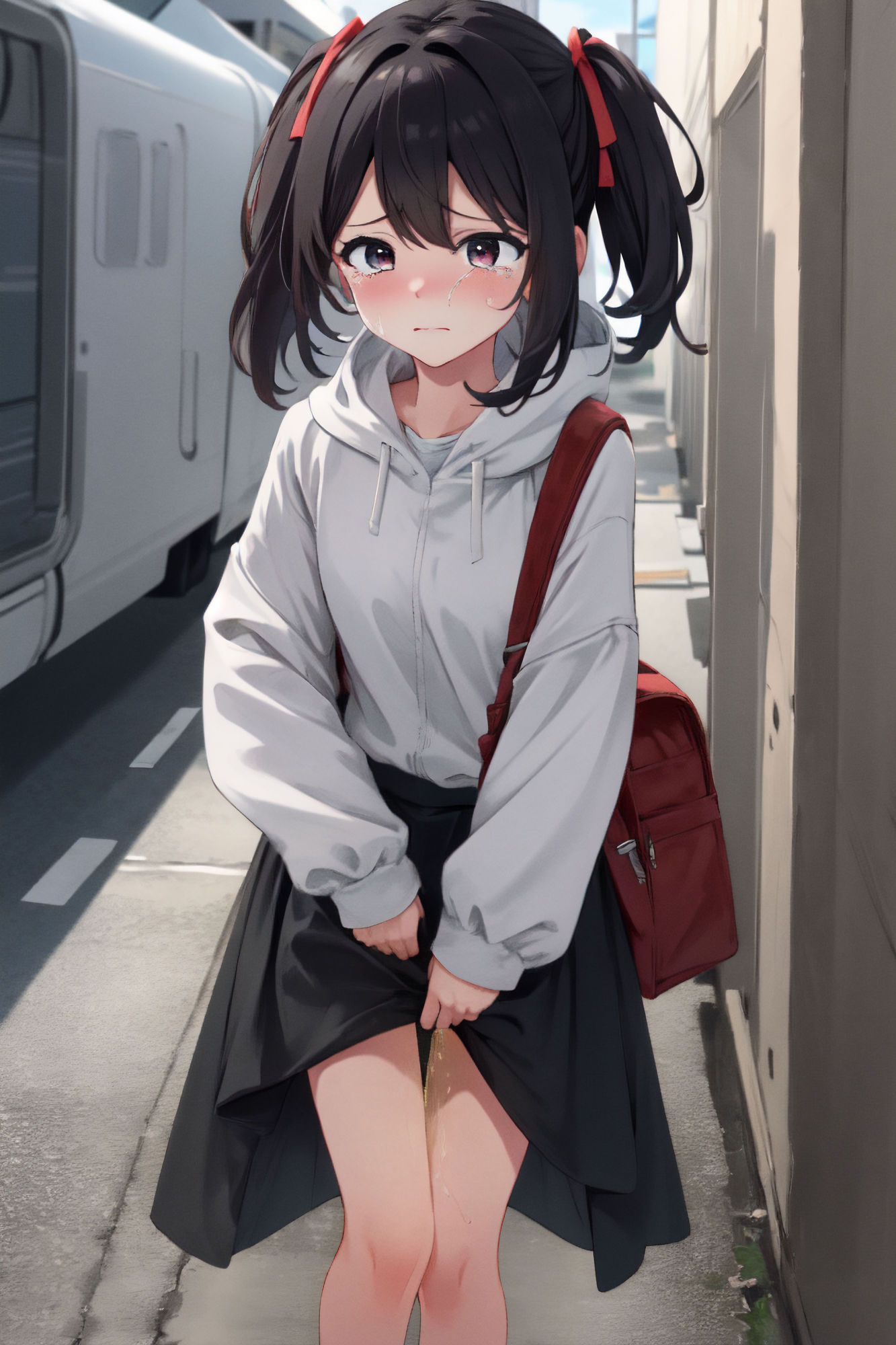 サンプル画像2:我慢できずに外でお漏らししちゃう少女(本望ちあき) [d_367571]