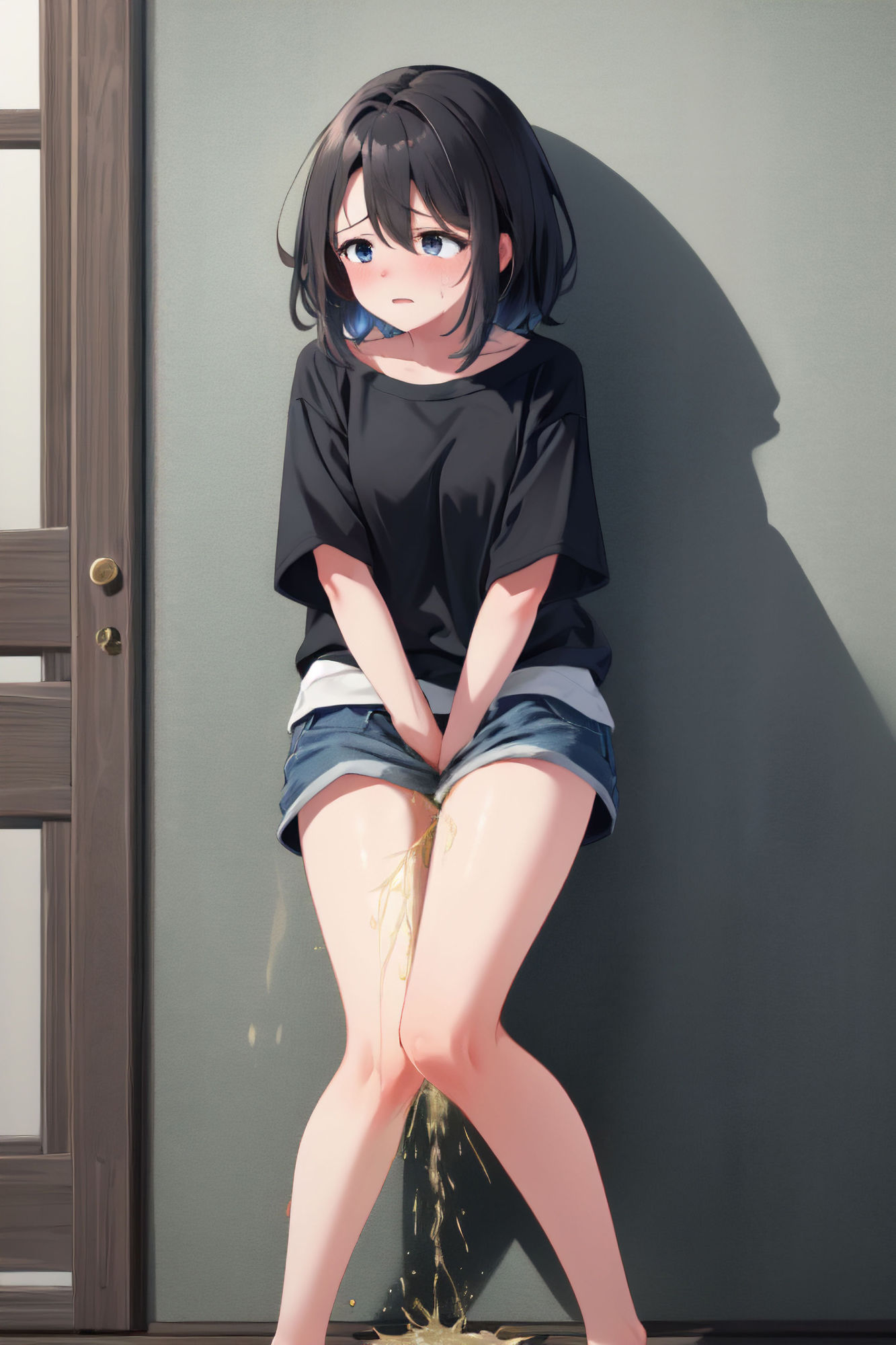 サンプル画像4:我慢できずに外でお漏らししちゃう少女(本望ちあき) [d_367571]