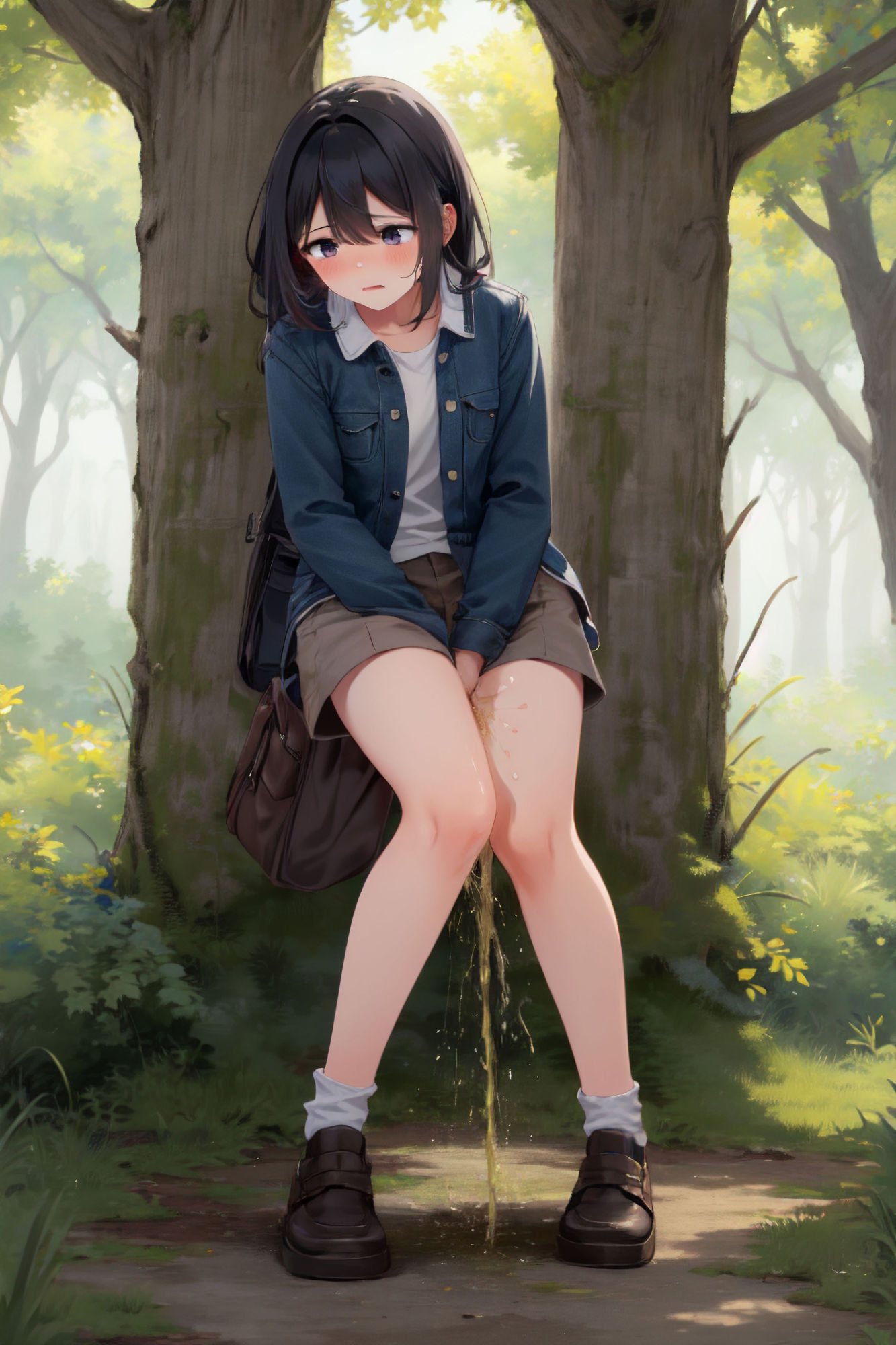 サンプル画像5:我慢できずに外でお漏らししちゃう少女(本望ちあき) [d_367571]