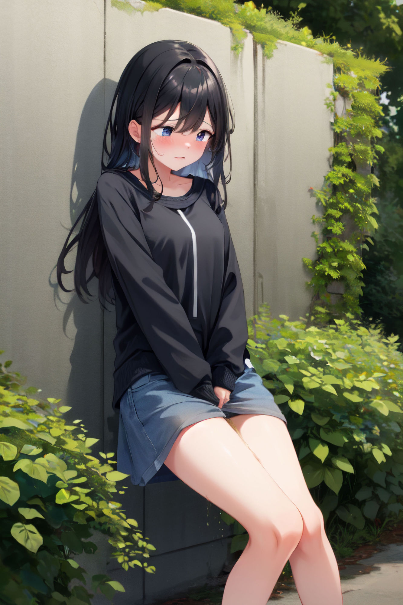 サンプル画像6:我慢できずに外でお漏らししちゃう少女(本望ちあき) [d_367571]