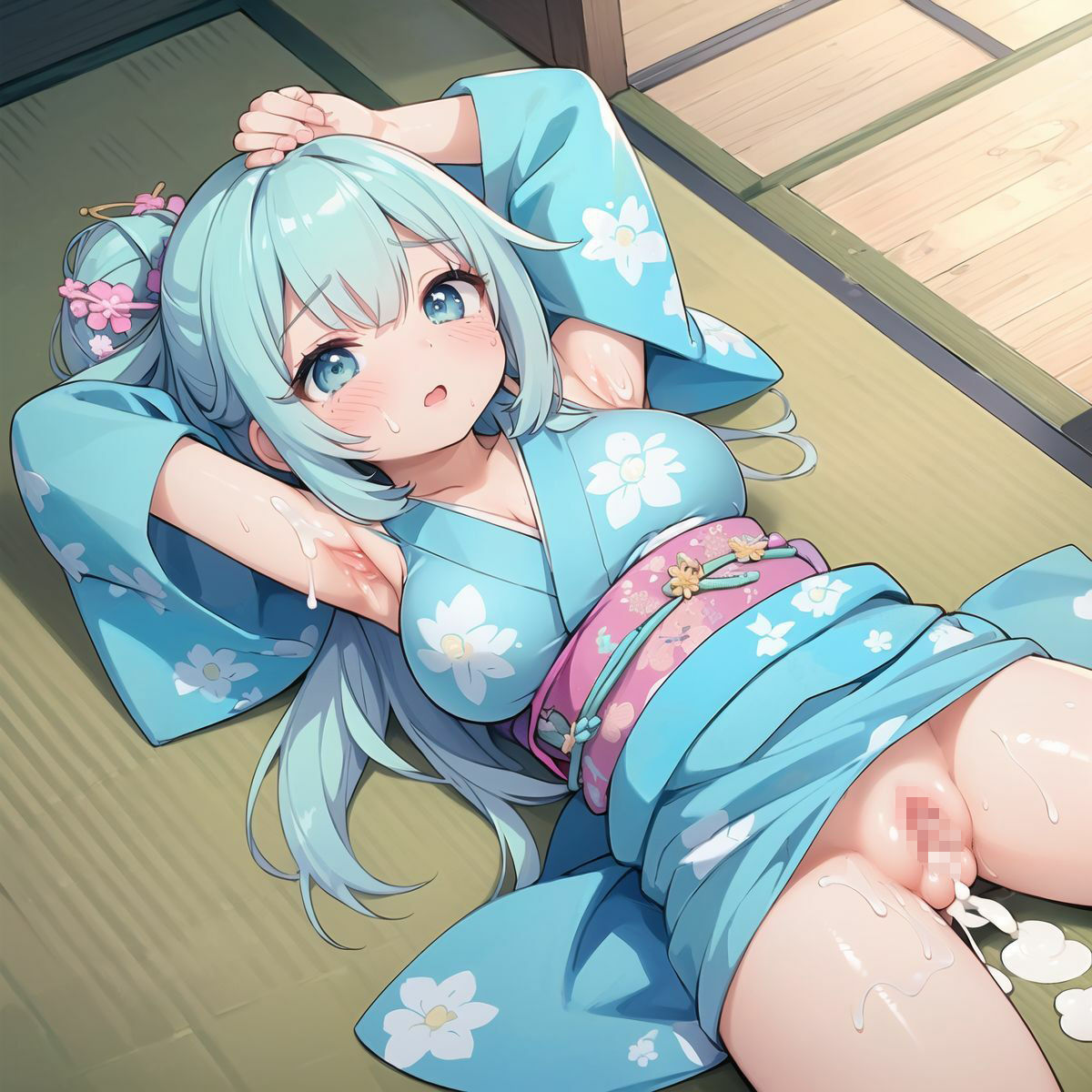 サンプル画像5:幼なじみとお祭りに行った帰りに着物で中出しえっちする3(みたらしあんこ) [d_367783]