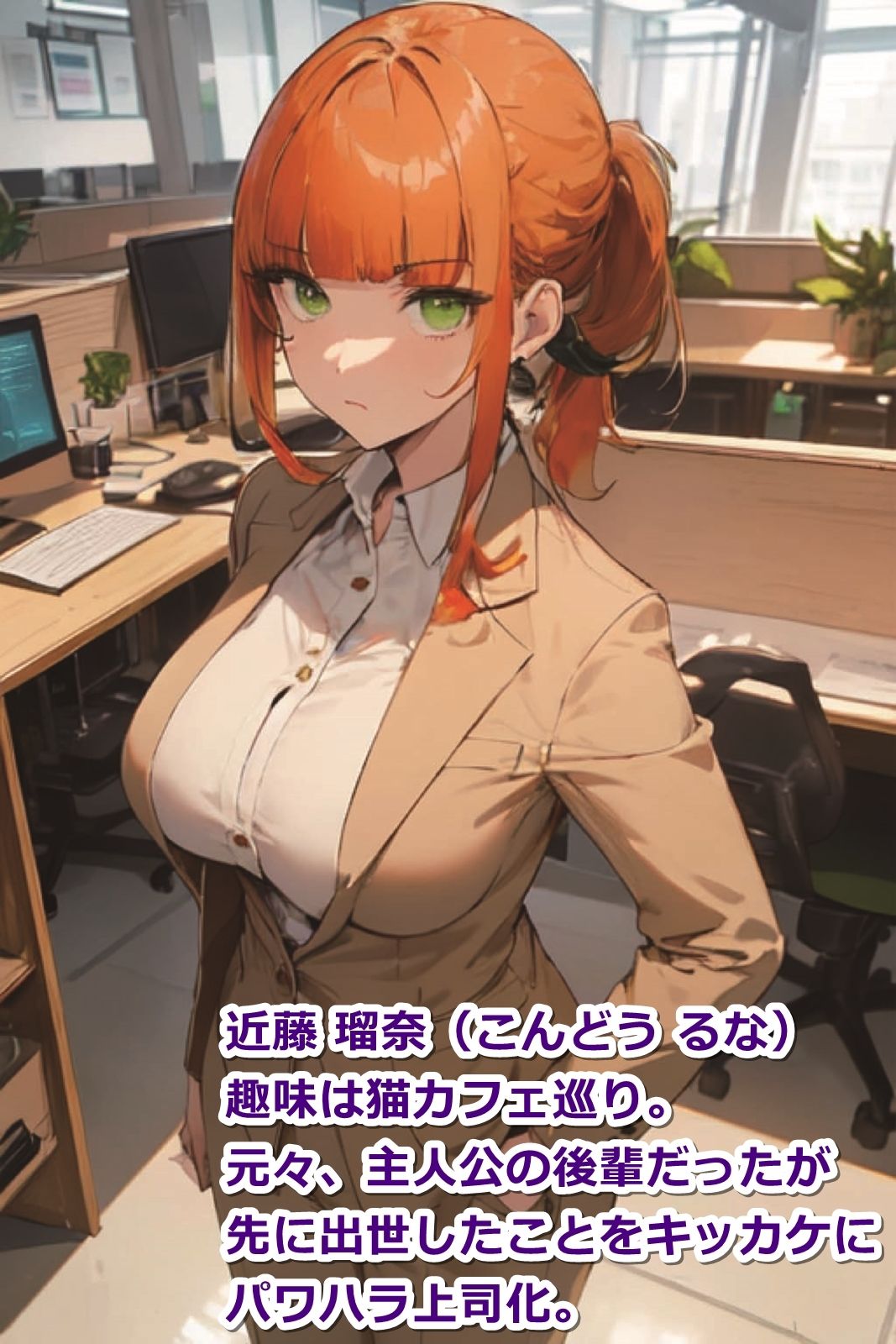 サンプル画像4:≪セリフ付き≫俺に厳しい会社の上司（♀）が、とっくに【即オチ2コマ】済みだということは誰も知らない…(くまとねこ屋) [d_367792]