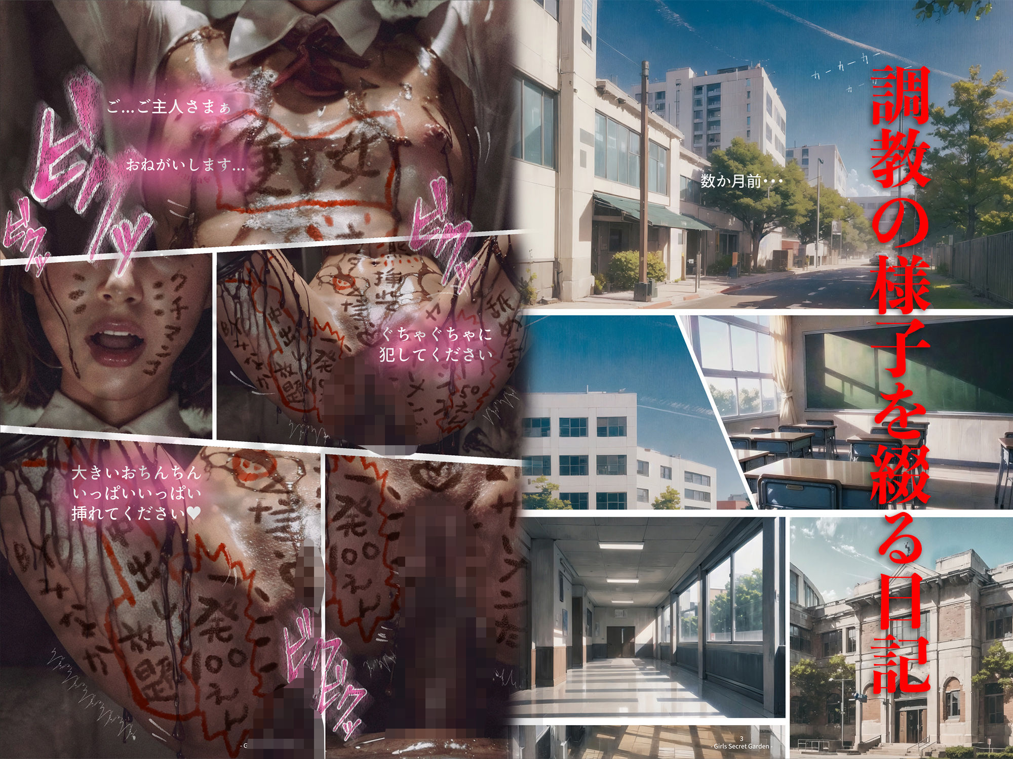 サンプル画像1:【調教日記1】禁断の初体験・図書室でフェラチオ(Girls Secret Garden) [d_367814]