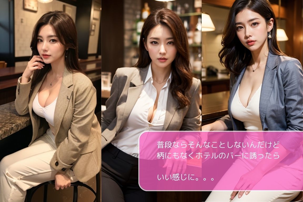 サンプル画像2:出張で地元に来ていたキャリアウーマンと××した話）妄想）第3弾(AI妄想撮影会) [d_367829]