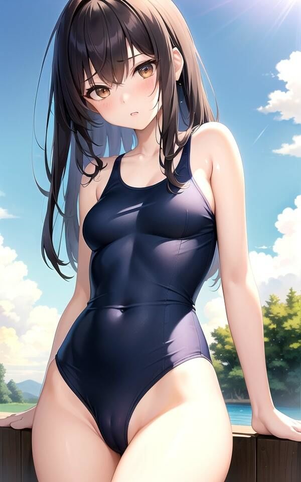 サンプル画像1:スク水女子 AI写真集2(AI研究所) [d_367844]