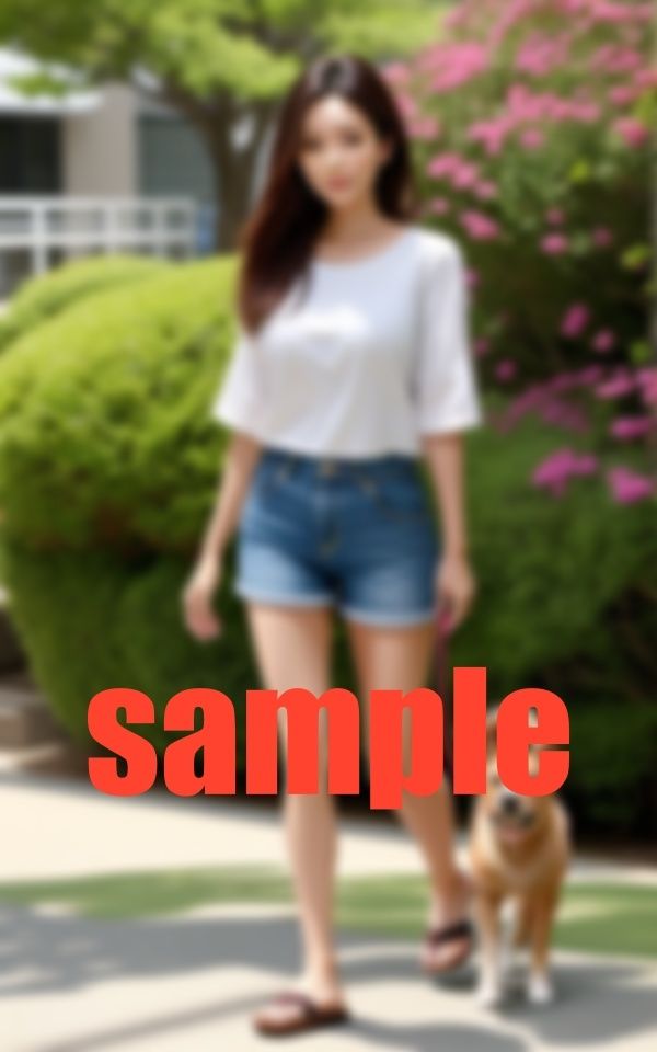 サンプル画像2:こんにちワン！良い天気ですね！毎日の散歩が楽しくなる(官能AI企画24) [d_368235]