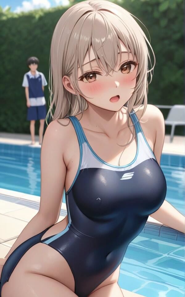 サンプル画像2:ピチピチ水着は好きですか？ 巨乳美女が見せつける！(青春の淡い光) [d_368244]