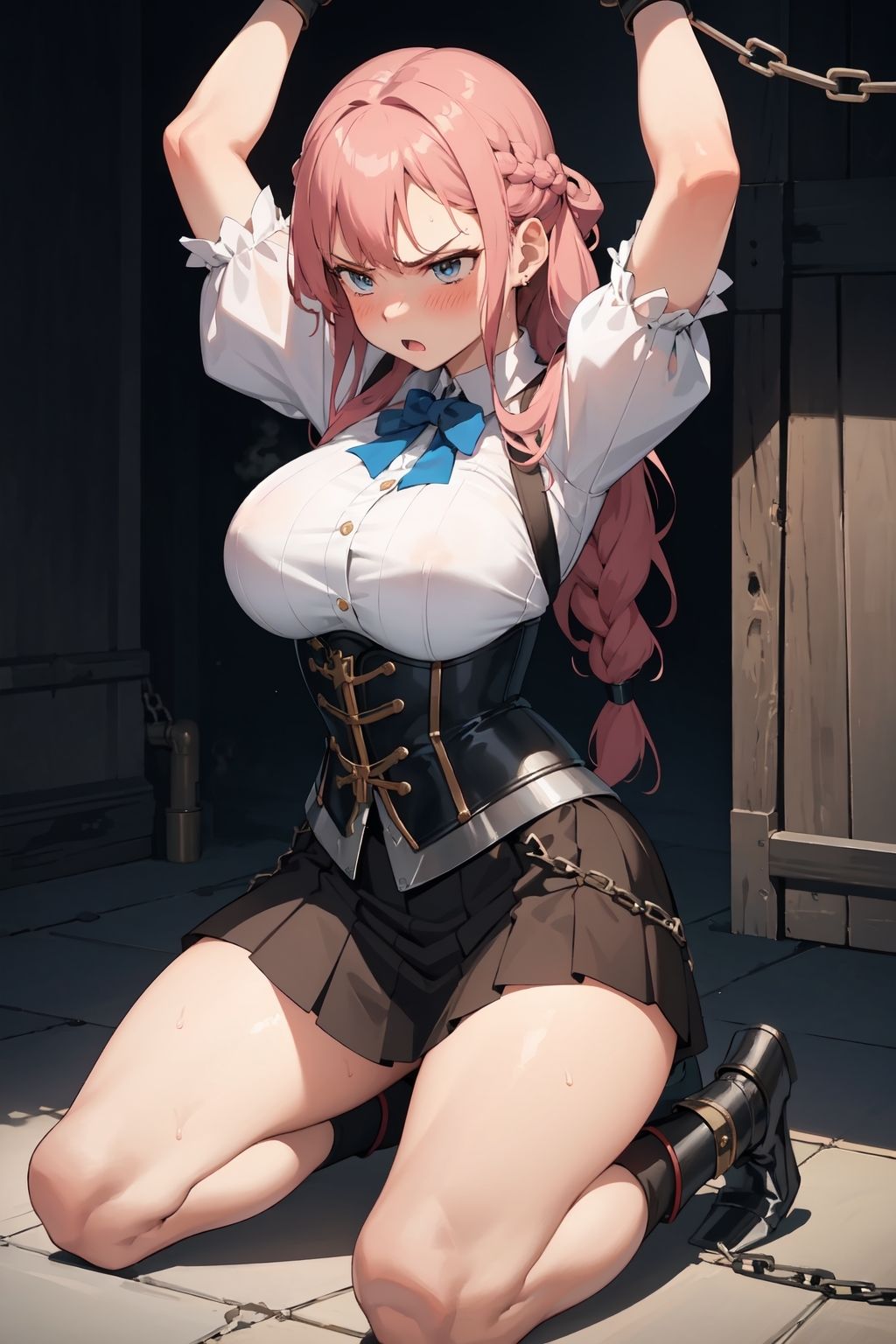 サンプル画像1:捕虜になった女騎士屈服する(AI活) [d_368347]