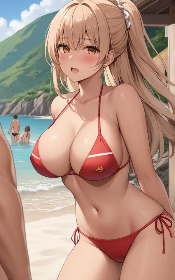 サンプル画像2:日焼け巨乳ギャルがエロかった 私の大好きなアレ早くぶっかけて！(火の小鳥) [d_368364]