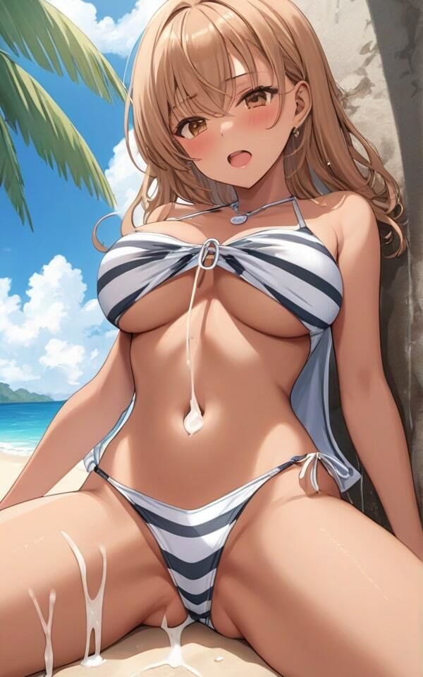 サンプル画像4:日焼け巨乳ギャルがエロかった 私の大好きなアレ早くぶっかけて！(火の小鳥) [d_368364]