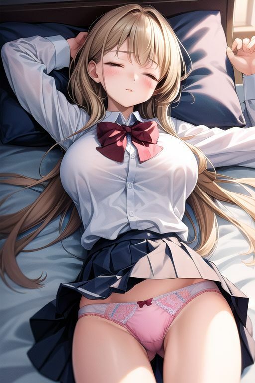 サンプル画像2:パンコレ_保健室で熟睡中の制服女子パンツ(AI幻想庭園) [d_368389]