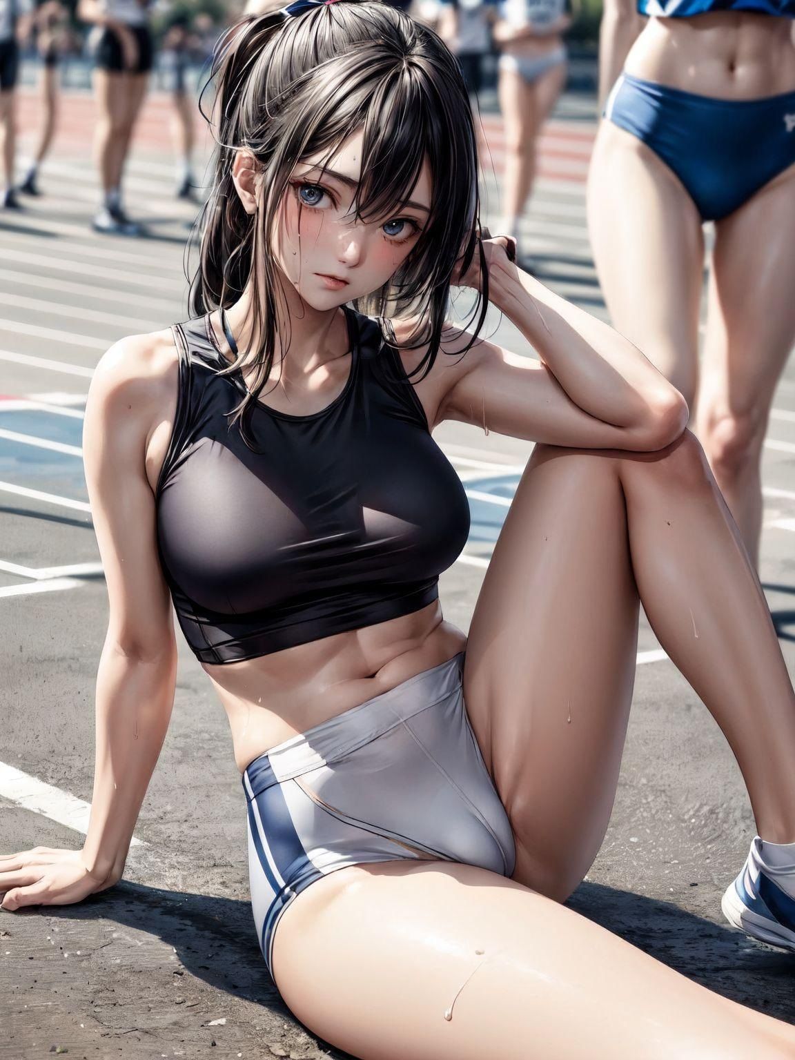 サンプル画像2:ギチギチのユニフォームを着させられた陸上女子達2nd(フェチコン) [d_368403]