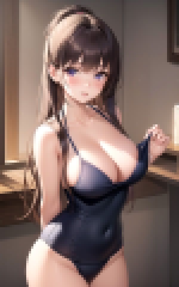 サンプル画像2:爆乳美女とスク水コス撮影(ディープデザイアデータ) [d_368441]